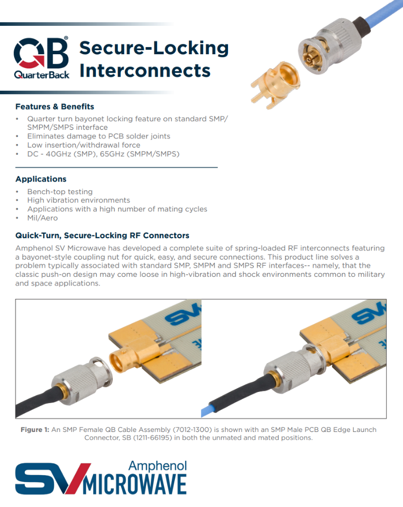 QuarterBack Secure-Locking Interconnects